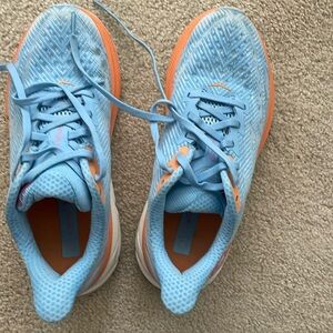 Women Hoka sneakers size 7 Clifton light blue